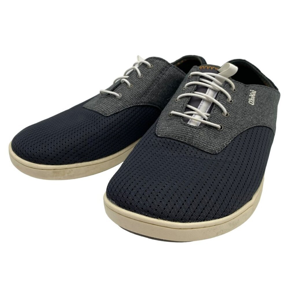 OluKai Nohea Moku Gray/White Mesh Slip-On Shoes Men's Size 9